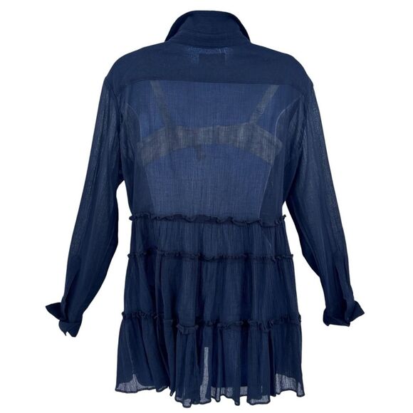 Ralph Lauren Denim & Supply Ralph Lauren Tiered Guaze Tunic Size M Festival - Picture 3 of 10